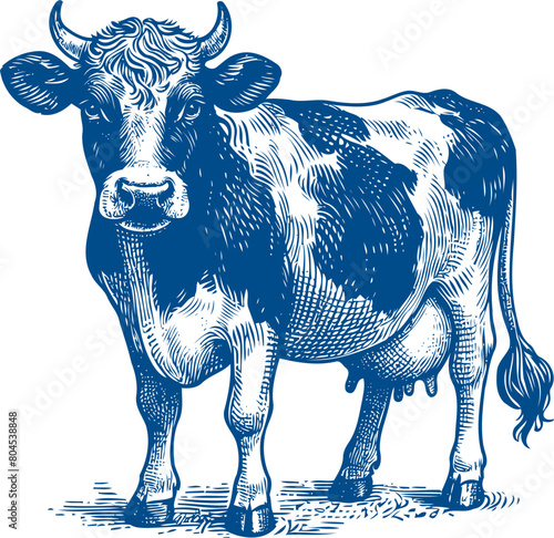 Cow Vector illustration, Hand drawn sketch livestock vector illustration