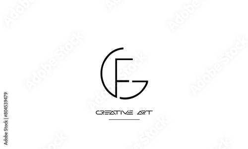 GF, FG, G, F abstract letters logo monogram