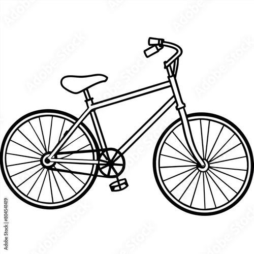 bicycle outline illustration digital coloring book page line art drawing