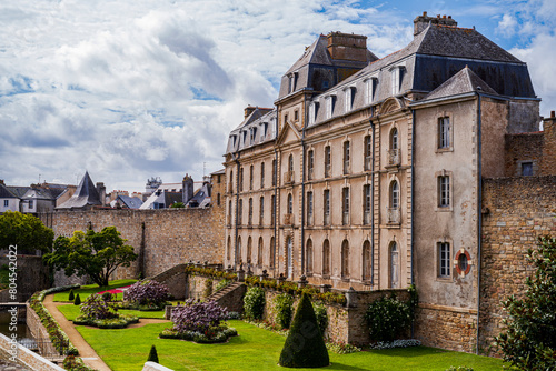 View of the historic building Hermine Castle. Photography taken in Vannes, Brittany, France.