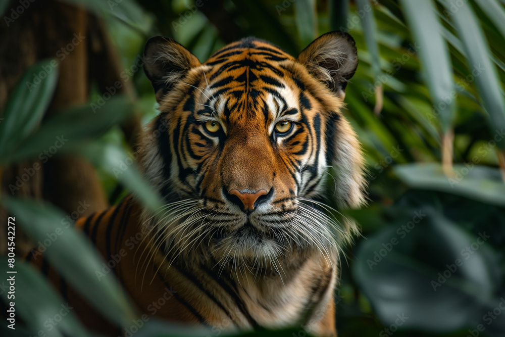 Fototapeta premium Close-up portrait of tiger in the jungle