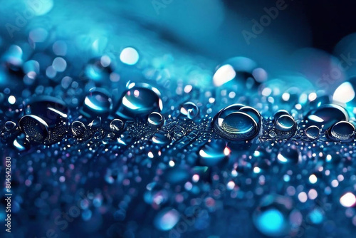 water drops on blue background