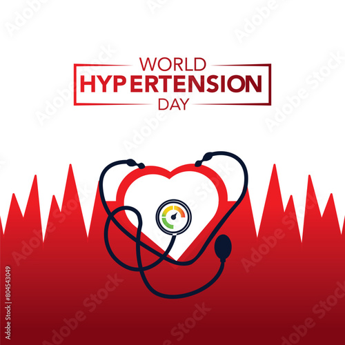 Vector illustration on the theme of World Hypertension day observed on every year. Hypertension show High blood pressure . Banner poster, flyer and background design.