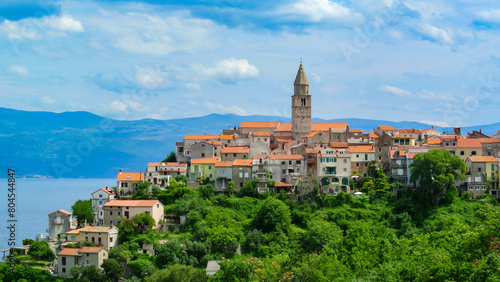 vrbnik, croatia, 1 may 2024, city view of the hisotric town on the island of krk photo