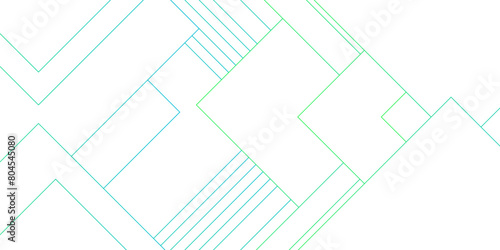 Abstract colorful modern technology design background. Blue and white futuristic architecture blueprint concept. Digital geometric connection blue lines with squares.