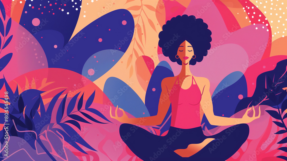 Obraz premium Harmony in Motion: Celebrating World Yoga Day with Serene Illustrations