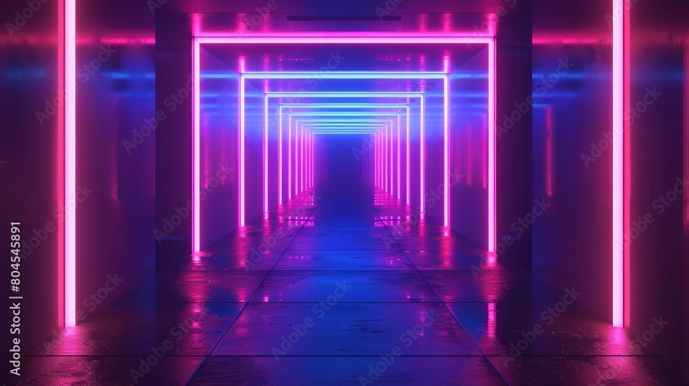 Neon-Inspired Gradient Tunnel Reflections for Futuristic Cinematic Photography Neon-Inspired Gradient Tunnel Reflections for Futuristic Cinematic Photography