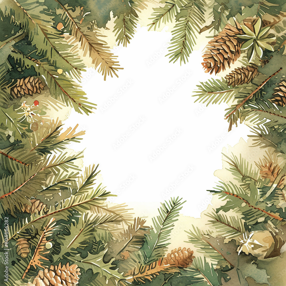 Christmas wreath made of pine needles and pine cones Christmas wreath made of pine needles and pine cones