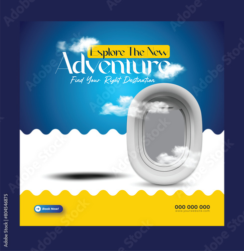 Travel Agency Social media Post or Tour and Travel Web Banner Design