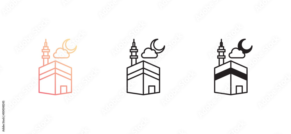 Kaaba icon design with white background stock illustration Kaaba icon design with white background stock illustration