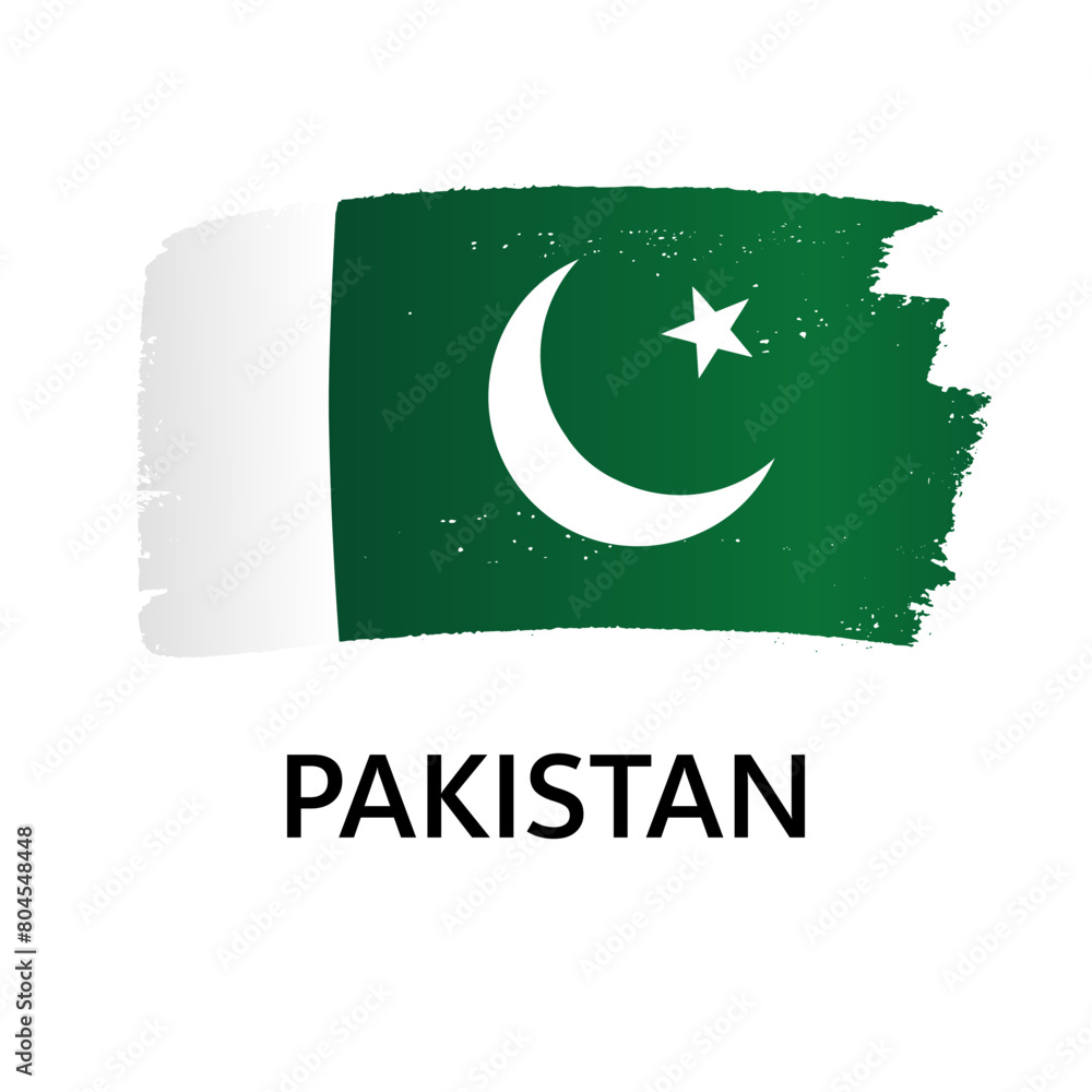 National symbols - flag of Pakistan isolated on a white background. Hand-drawn illustration. Flat style.
National symbols - flag of Pakistan isolated on a white background. Hand-drawn illustration. Flat style.