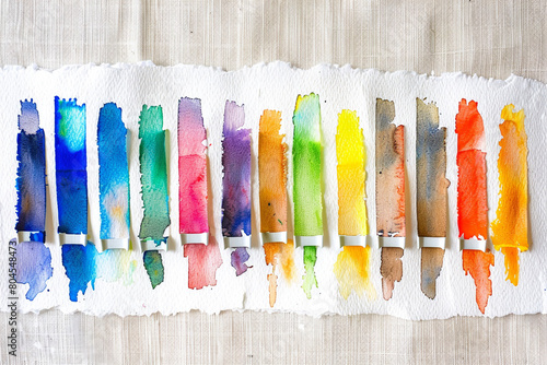 A lineup of watercolor deckle edge makers, each for creating handmade paper edges, on a white canvas. photo