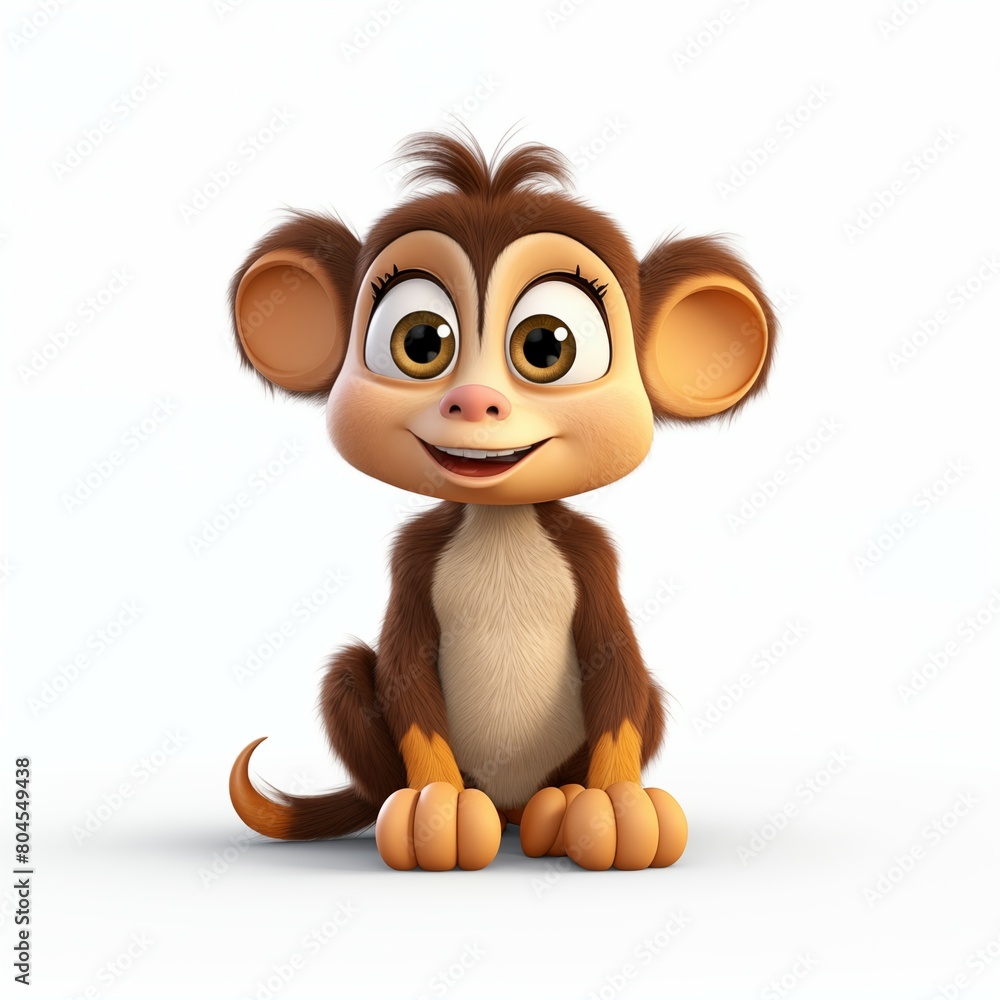 Naklejka premium cartoon animal white background Created with Generative AI technology.