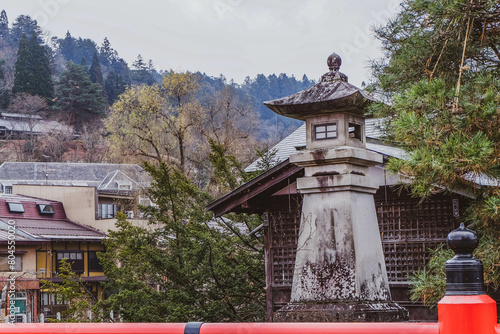  Stone lantern, an old temple in Nara, Japan photo