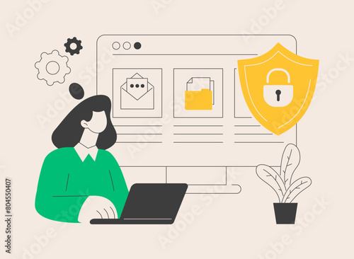Digital ethics and privacy abstract concept vector illustration.
