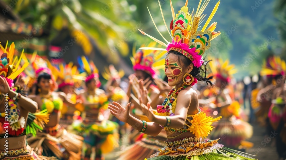 Several individuals wearing vibrant costumes are gathered together. Several individuals wearing vibrant costumes are gathered together.