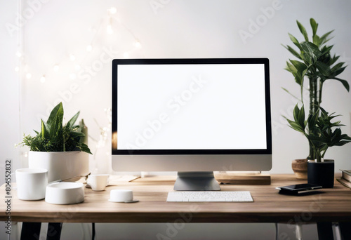 'design creative marketing office home desk information search business contact laptop using man hand text advertising background white blank computer screen image mockup keyboard typing'