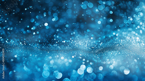 Icy Blue Glitter Lights on a Misty Abstract Background, Perfect for Cool Toned Graphics