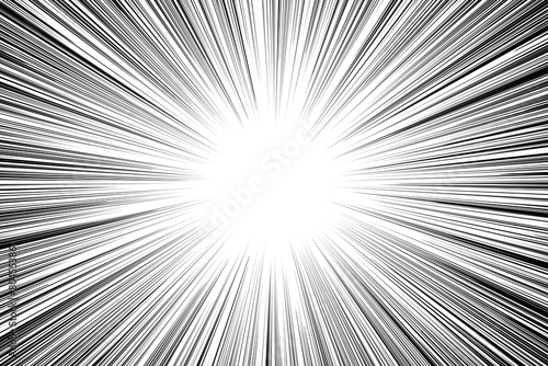 モノクロの集中線エフェクト