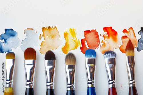 A series of watercolor lifting brushes, each designed to remove pigment, displayed on a white canvas.