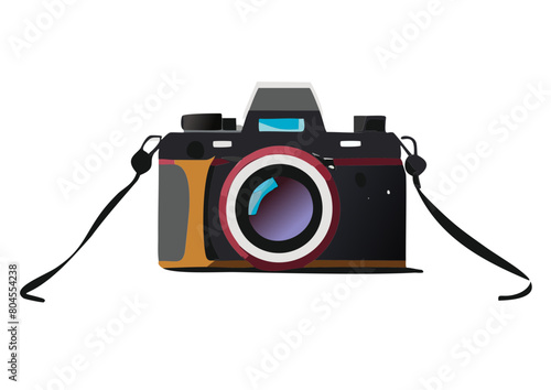 appareil photo argentique avec lanières 