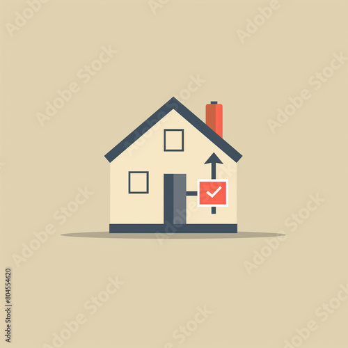Rent-to-own home symbol, vector style