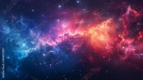 Vibrant and colorful cosmic space scene