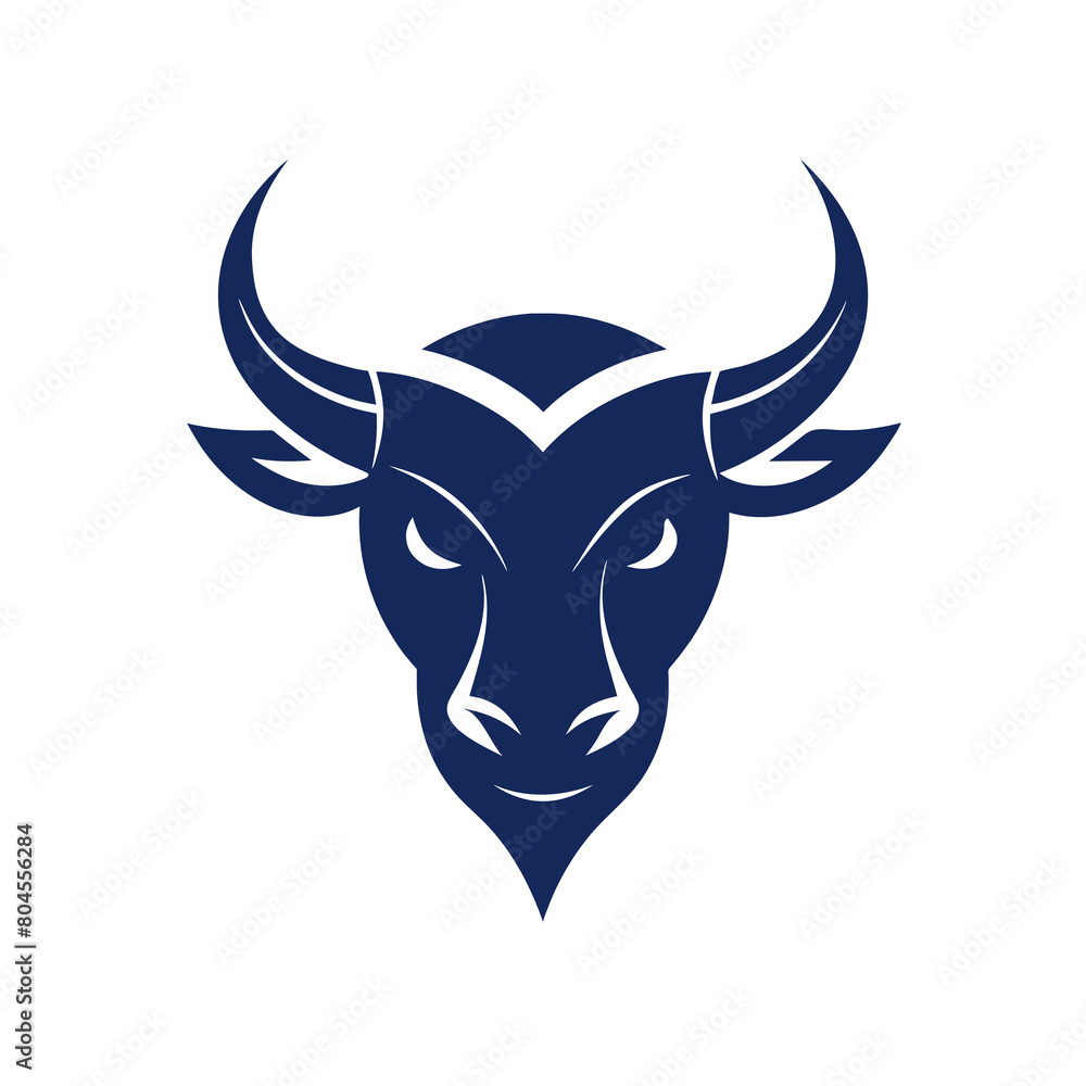  minimalist bull logo vector art illustration 