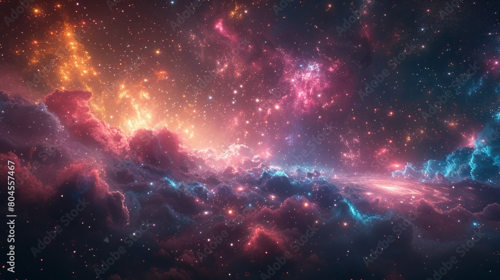 Colorful nebula with stars in deep space Colorful nebula with stars in deep space