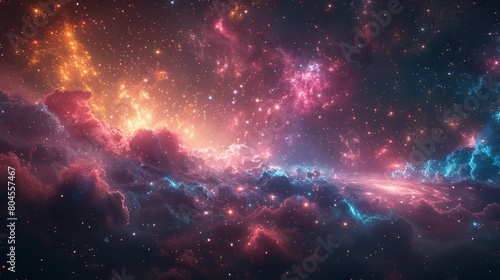 Colorful nebula with stars in deep space