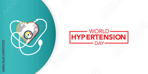 Vector illustration on the theme of World Hypertension day observed on every year. Hypertension show High blood pressure . Banner poster, flyer and background design.