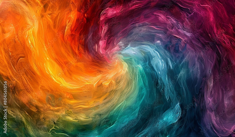 Colorful paint swirl on black background Colorful paint swirl on black background