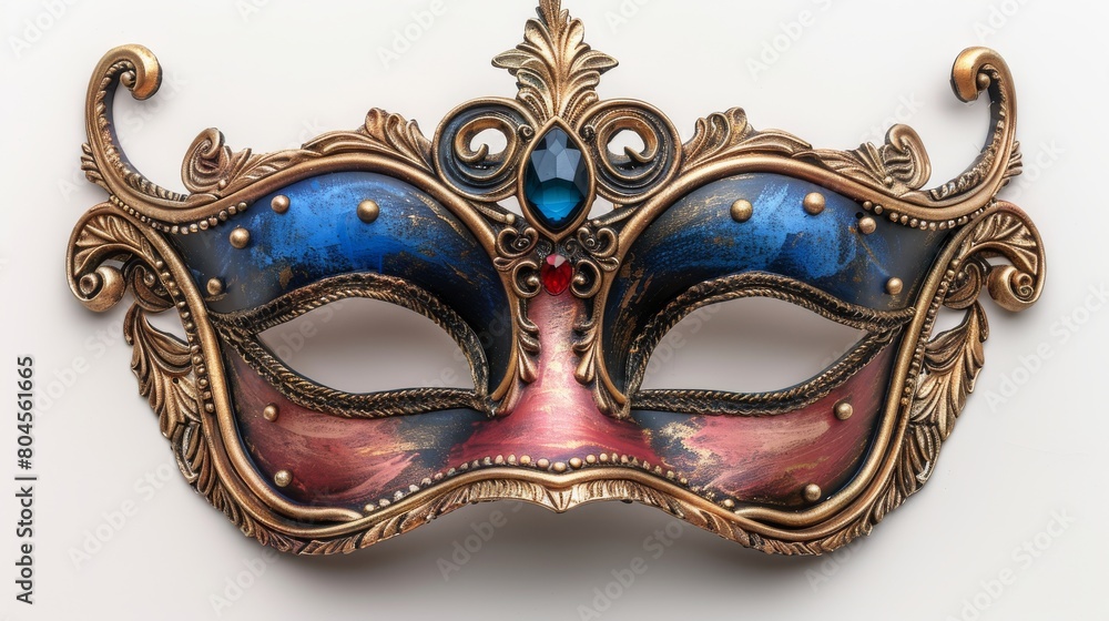 An isolated Venetian mask from Mardi Gras.