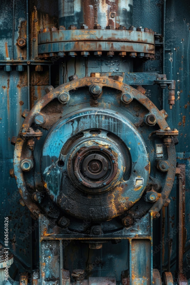 A rusted metal structure with a blue background. Suitable for industrial concepts A rusted metal structure with a blue background. Suitable for industrial concepts