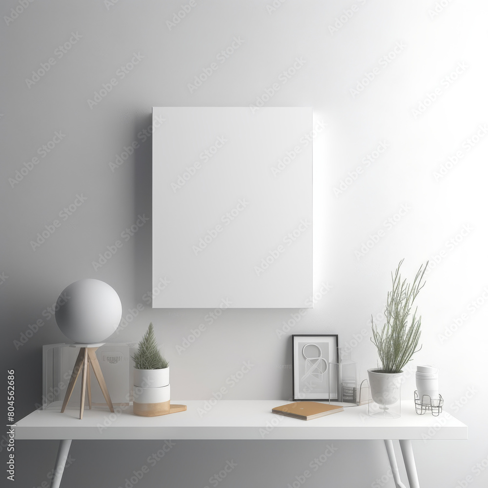 Small canvas mockup on table deco Small canvas mockup on table deco