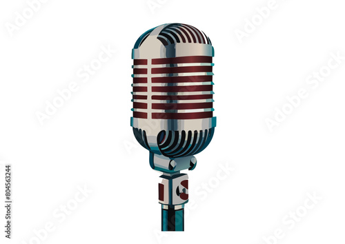 microphone ancien sur pied 