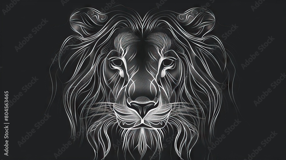 white out line vector image ilustration lion white out line vector image ilustration lion