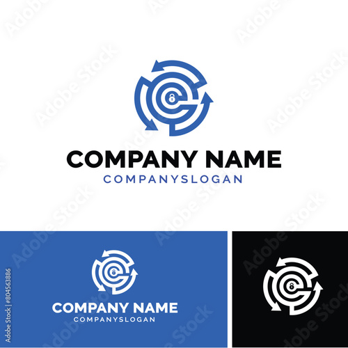 Arrow security logo design, vector logo design 