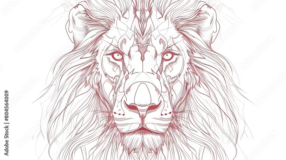 Obraz premium out line vector image ilustration lion abstrack