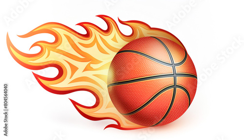 炎に包まれたバスケットボール イラスト