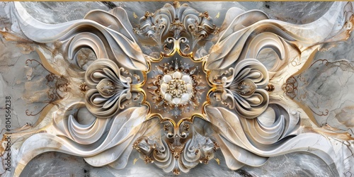 Lavish antique baroque, barocco ornate marble ceiling frame non linear reformation design. elaborate ceiling with intricate accents depicting classic elegance and architectural beauty photo