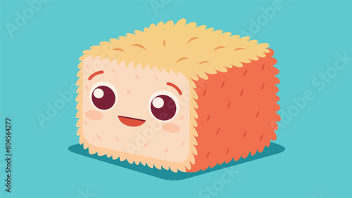 A furry plush fabric cube filled with rice ideal for providing calming pressure and sensory input during moments of overwhelm.. Vector illustration