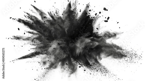 Dramatic Chalk Explosion on White Background Generative AI