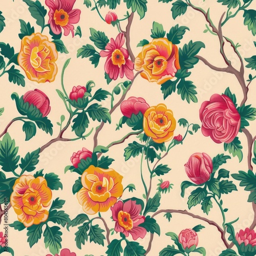 Wallpaper Mural Colorful flowers arranged on a wall, perfect for interior design projects Torontodigital.ca