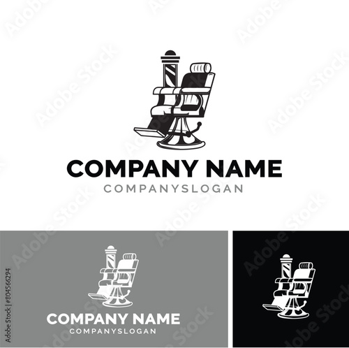 Barber chair logo design, vector logo design