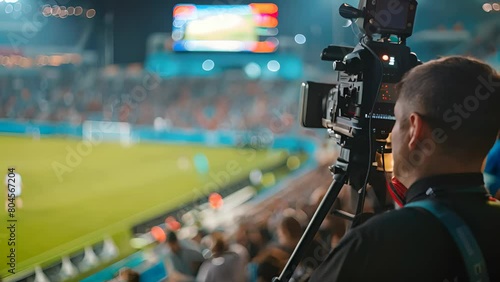 A sports influencer covering live events, providing play-by-play updates and engaging with fans in real-time discussions photo