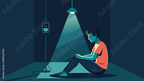 An individual sitting in a dark room with shadows of pain covering their body but as they receive a ketamine infusion light begins to filter in and.