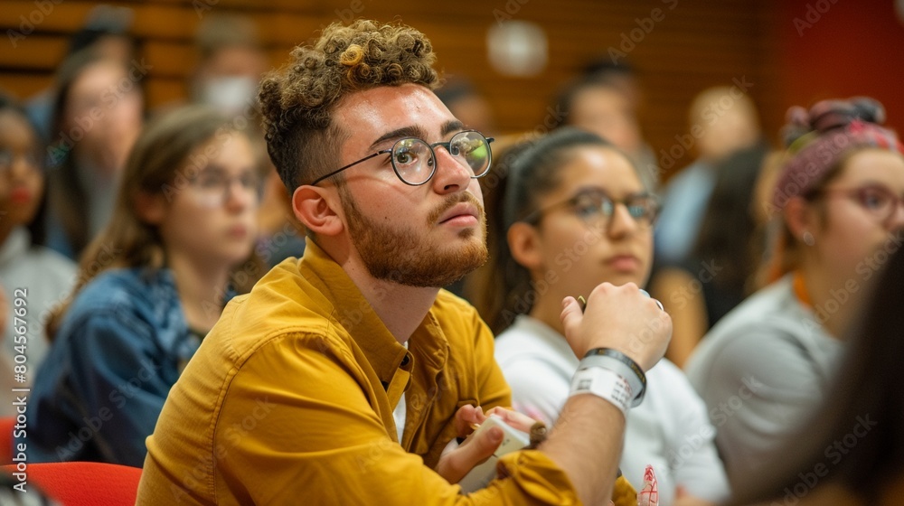 Intense LGBTQ+ debate at a university Intense LGBTQ+ debate at a university