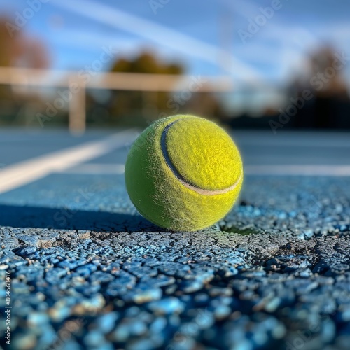 Tennis Ball Resting on Tennis Court © BrandwayArt
