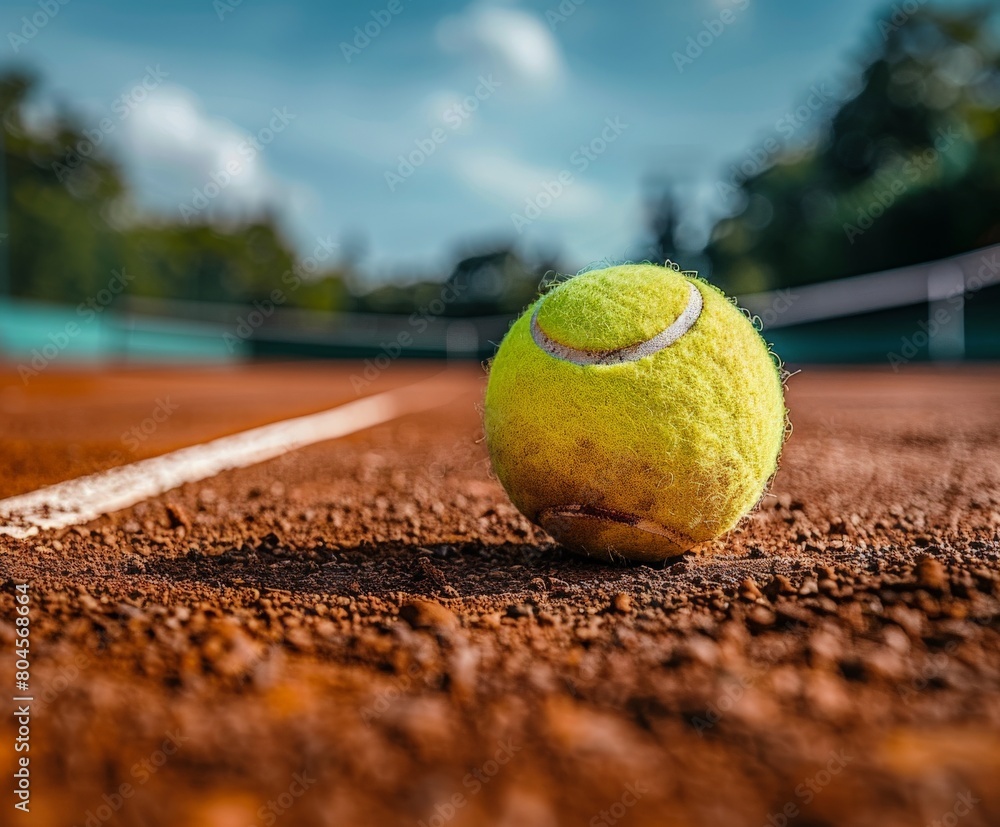 Tennis Ball on Tennis Court